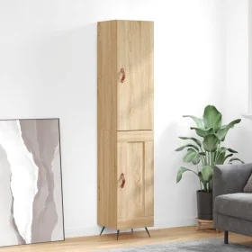 Aparador de madera contrachapada roble Sonoma 34,5x34x180 cm de , Aparadores - Ref: Foro24-3199084, Precio: 108,15 €, Descuen...