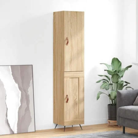 Aparador de madera contrachapada roble Sonoma 34,5x34x180 cm by , Sideboards - Ref: Foro24-3199084, Price: 108,14 €, Discount: %