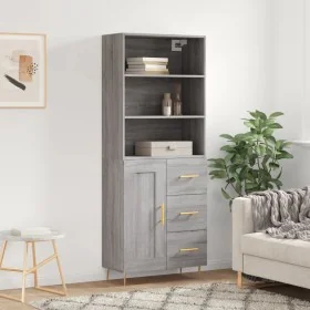 Aparador alto madera contrachapada gris sonoma 69,5x34x180 cm by , Sideboards - Ref: Foro24-3190011, Price: 145,97 €, Discoun...