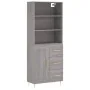 Aparador alto madera contrachapada gris sonoma 69,5x34x180 cm by , Sideboards - Ref: Foro24-3190011, Price: 147,89 €, Discoun...