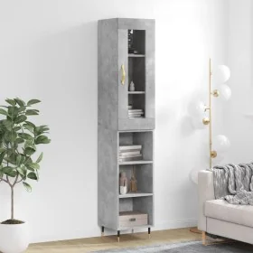 Aparador de madera contrachapada gris hormigón 34,5x34x180 cm by , Sideboards - Ref: Foro24-3199349, Price: 88,05 €, Discount: %