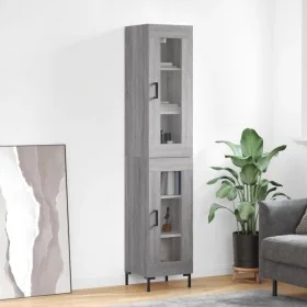 Aparador alto madera contrachapada gris Sonoma 34,5x34x180 cm by , Sideboards - Ref: Foro24-3199431, Price: 108,14 €, Discoun...