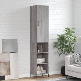 Aparador alto madera contrachapada gris Sonoma 34,5x34x180 cm by , Sideboards - Ref: Foro24-3198991, Price: 93,85 €, Discount: %