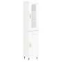 Aparador alto madera contrachapada blanco 34,5x34x180 cm de , Aparadores - Ref: Foro24-3199473, Precio: 99,93 €, Descuento: %