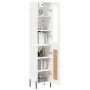 Aparador alto madera contrachapada blanco brillo 34,5x34x180 cm by , Sideboards - Ref: Foro24-3199499, Price: 117,14 €, Disco...