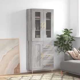 Aparador alto madera contrachapada gris sonoma 69,5x34x180 cm by , Sideboards - Ref: Foro24-3198655, Price: 175,53 €, Discoun...
