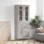 Aparador alto madera contrachapada gris sonoma 69,5x34x180 cm de , Aparadores - Ref: Foro24-3198655, Precio: 177,47 €, Descue...