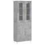 Aparador alto madera contrachapada gris hormigón 69,5x34x180 cm de , Aparadores - Ref: Foro24-3198461, Precio: 169,96 €, Desc...