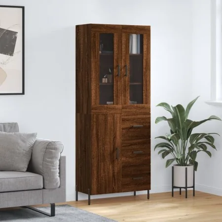 Aparador alto madera contrachapada marrón roble 69,5x34x180 cm de , Aparadores - Ref: Foro24-3198480, Precio: 203,95 €, Descu...