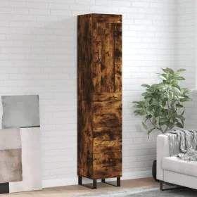Aparador de madera contrachapada roble ahumado 34,5x34x180 cm by , Sideboards - Ref: Foro24-3200222, Price: 125,57 €, Discoun...