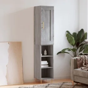 Aparador alto madera contrachapada gris Sonoma 34,5x34x180 cm by , Sideboards - Ref: Foro24-3200319, Price: 88,26 €, Discount: %