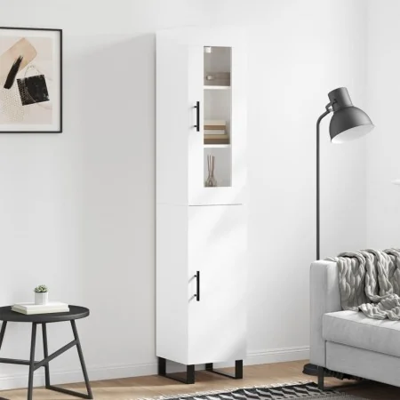 Aparador alto madera contrachapada blanco brillo 34,5x34x180 cm von , Sideboards - Ref: Foro24-3199195, Preis: 131,13 €, Raba...