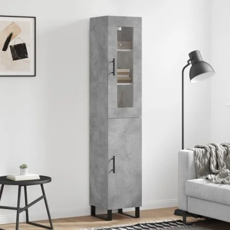 Aparador de madera contrachapada gris hormigón 34,5x34x180 cm de , Aparadores - Ref: Foro24-3199197, Precio: 119,26 €, Descue...