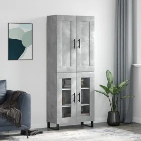 Aparador alto madera contrachapada gris hormigón 69,5x34x180 cm by , Sideboards - Ref: Foro24-3199645, Price: 151,86 €, Disco...