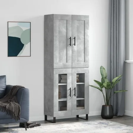 Aparador alto madera contrachapada gris hormigón 69,5x34x180 cm von , Sideboards - Ref: Foro24-3199645, Preis: 151,83 €, Raba...