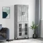 Aparador alto madera contrachapada gris hormigón 69,5x34x180 cm von , Sideboards - Ref: Foro24-3199645, Preis: 151,83 €, Raba...