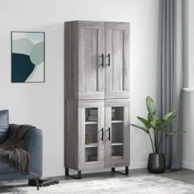 Aparador alto madera contrachapada gris sonoma 69,5x34x180 cm by , Sideboards - Ref: Foro24-3199647, Price: 155,73 €, Discoun...
