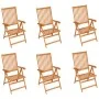 Sillas de jardín 6 uds madera maciza teca cojines cuadros gris by , Garden chairs - Ref: Foro24-3065574, Price: 760,13 €, Dis...