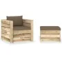 Muebles de jardín 2 piezas con cojines madera impregnada verde von , Gartensets - Ref: Foro24-3074539, Preis: 178,14 €, Rabat...