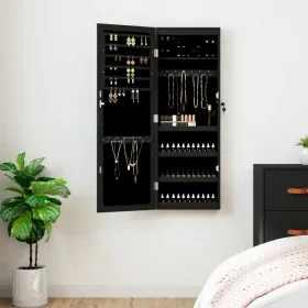 Espejo con joyero y luces LED para pared negro by , Mirrors - Ref: Foro24-353245, Price: 108,23 €, Discount: %