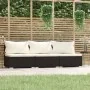 Sofá de 3 plazas con cojines ratán sintético negro von , Gartensets - Ref: Foro24-317495, Preis: 416,62 €, Rabatt: %