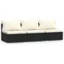 Sofá de 3 plazas con cojines ratán sintético negro von , Gartensets - Ref: Foro24-317495, Preis: 416,62 €, Rabatt: %