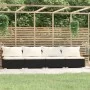 Sofá de 4 plazas con cojines ratán sintético negro by , Garden sets - Ref: Foro24-317497, Price: 462,40 €, Discount: %