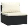 Sofá de 4 plazas con cojines ratán sintético negro by , Garden sets - Ref: Foro24-317497, Price: 462,40 €, Discount: %