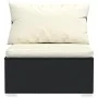 Sofá de 4 plazas con cojines ratán sintético negro by , Garden sets - Ref: Foro24-317497, Price: 462,40 €, Discount: %