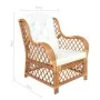 Sofá con cojín ratán natural y lino marrón claro by , Sofas - Ref: Foro24-325471, Price: 262,81 €, Discount: %