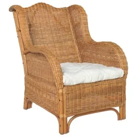 Sofá con cojín ratán natural y lino marrón claro by , Sofas - Ref: Foro24-325465, Price: 316,72 €, Discount: %