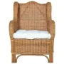 Sofá con cojín ratán natural y lino marrón claro von , Sofas - Ref: Foro24-325465, Preis: 316,72 €, Rabatt: %