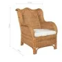 Sofá con cojín ratán natural y lino marrón claro von , Sofas - Ref: Foro24-325465, Preis: 316,72 €, Rabatt: %