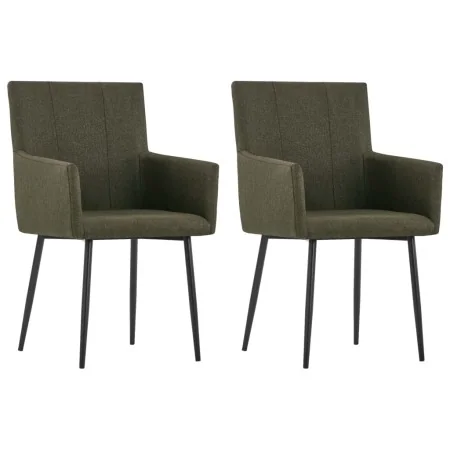 Sillas de comedor con reposabrazos 2 unidades tela marrón by , dining chairs - Ref: Foro24-281843, Price: 169,90 €, Discount: %
