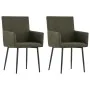 Sillas de comedor con reposabrazos 2 unidades tela marrón by , dining chairs - Ref: Foro24-281843, Price: 169,90 €, Discount: %