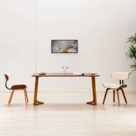 Sillas de comedor 2 uds madera curvada y cuero sintético crema by , dining chairs - Ref: Foro24-283122, Price: 295,01 €, Disc...