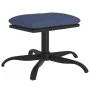Reposapiés de tela y cuero sintético azul 60x60x36 cm by , Ottomans - Ref: Foro24-341600, Price: 38,62 €, Discount: %