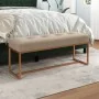 Banco de terciopelo beige 110x36x45 cm by , Benches for halls and storage - Ref: Foro24-350604, Price: 129,81 €, Discount: %