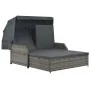 Tumbona para 2 personas con toldo ratán sintético gris de , Camas para exteriores - Ref: Foro24-44825, Precio: 653,76 €, Desc...