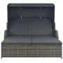 Tumbona para 2 personas con toldo ratán sintético gris de , Camas para exteriores - Ref: Foro24-44825, Precio: 653,76 €, Desc...