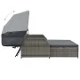Tumbona para 2 personas con toldo ratán sintético gris de , Camas para exteriores - Ref: Foro24-44825, Precio: 653,76 €, Desc...