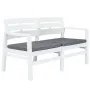 Banco de jardín 2 plazas con cojines 133 cm plástico blanco von , Gartenbänke - Ref: Foro24-45622, Preis: 216,03 €, Rabatt: %