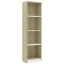 Estantería 4 niveles contrachapada blanca y Sonoma 40x24x142 cm von , Bücherregale und Regale - Ref: Foro24-800842, Preis: 72...