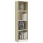 Estantería 4 niveles contrachapada blanca y Sonoma 40x24x142 cm von , Bücherregale und Regale - Ref: Foro24-800842, Preis: 72...