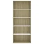 Estantería 5 niveles contrachapada blanca y roble 80x30x189 cm by , Bookcases and shelves - Ref: Foro24-801031, Price: 145,45...