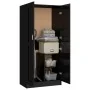 Armario madera contrachapada negro brillante 82,5x51,5x180 cm de , Armarios roperos - Ref: Foro24-803441, Precio: 174,46 €, D...