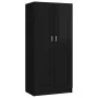Armario madera contrachapada negro brillante 82,5x51,5x180 cm de , Armarios roperos - Ref: Foro24-803441, Precio: 174,46 €, D...