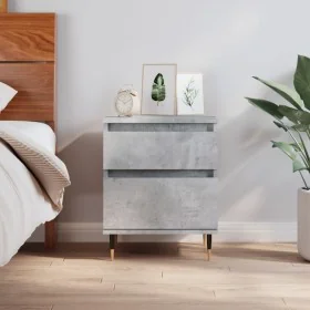 Mesita de noche madera de ingeniería gris hormigón 40x35x50 cm de , Mesitas de noche - Ref: Foro24-830660, Precio: 42,08 €, D...