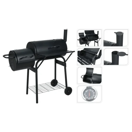 ProGarden Barbacoa con ahumador forma de cilindro negro by , Barbecues - Ref: Foro24-445884, Price: 172,65 €, Discount: %