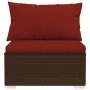 Sofá de jardín de 3 plazas con cojines ratán sintético marrón by , Garden sets - Ref: Foro24-317550, Price: 385,59 €, Discoun...